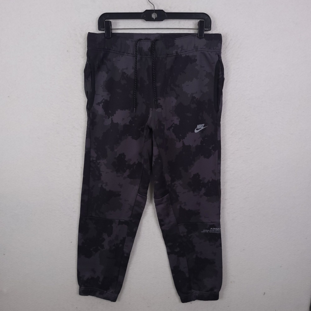 Nike Joggers Mens Small Black Digital Camo Air Max Sweatpants AH8486-010